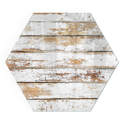 Zeshoekig kachel vloerplaat Beschadigd patroon van het houten oppervlak