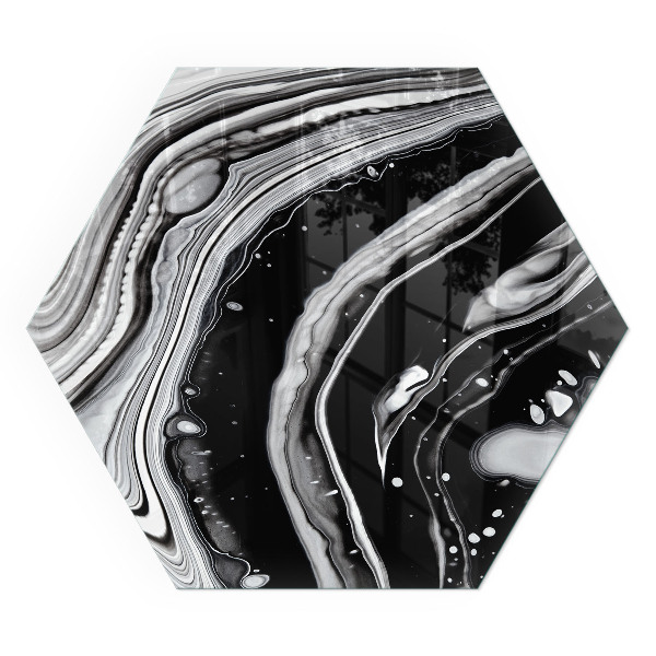 Zeshoekig vloerplaat voor kachel Lijnen en golven in een moderne uitvoering