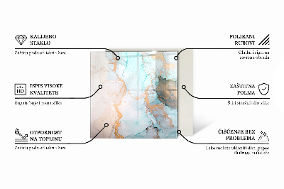 Zeshoekig onderplaat kachel Abstracte kleurgolven