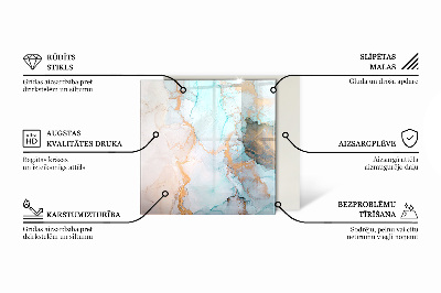 Zeshoekig onderplaat kachel Abstracte kleurgolven