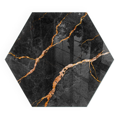 Zeshoekig vloerplaat voor houtkachel Klassiek marmer met subtiele aderen.