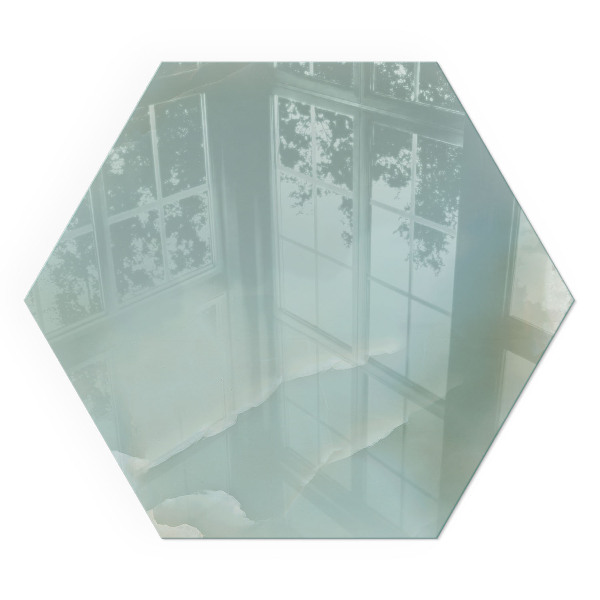 Zeshoekig vloerplaat voor kachel Elegant marmermotief