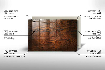 Grafkaars onderzetter rectangular Donker houten bord