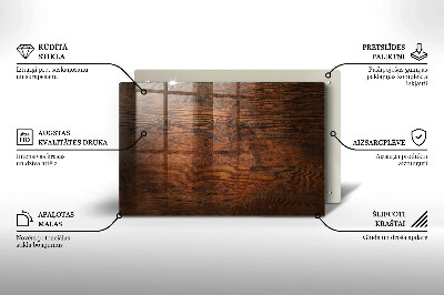 Grafkaars onderzetter rectangular Donker houten bord