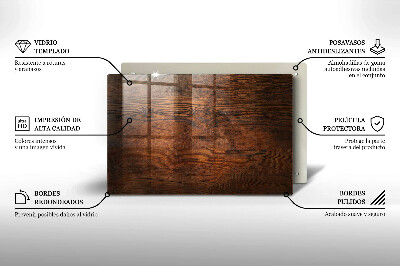 Grafkaars onderzetter rectangular Donker houten bord