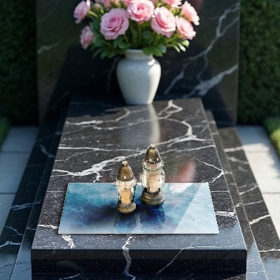 Grafkaars onderzetter rectangular Blauw water