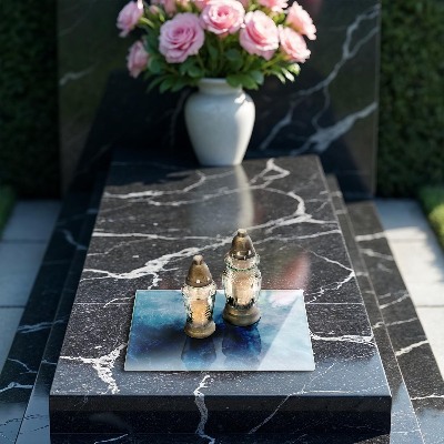 Grafkaars onderzetter rectangular Blauw water