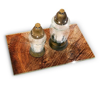 Grafkaars onderzetter rectangular Houten boomringen