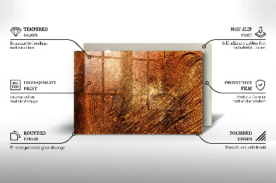 Grafkaars onderzetter rectangular Houten boomringen
