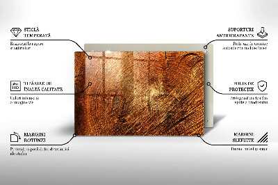 Grafkaars onderzetter rectangular Houten boomringen