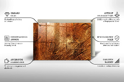 Grafkaars onderzetter rectangular Houten boomringen