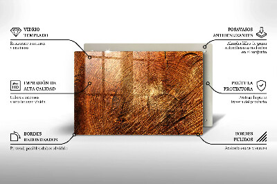Grafkaars onderzetter rectangular Houten boomringen