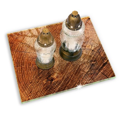 Grafkaars onderzetter rectangular Houten boomringen