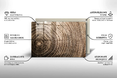 Grafkaars onderzetter rectangular Boomringen hout