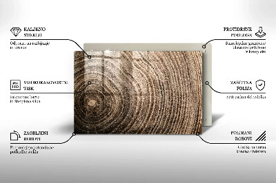 Grafkaars onderzetter rectangular Boomringen hout