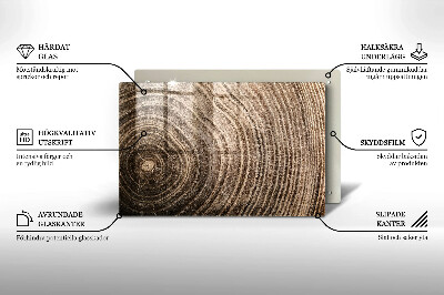 Grafkaars onderzetter rectangular Boomringen hout