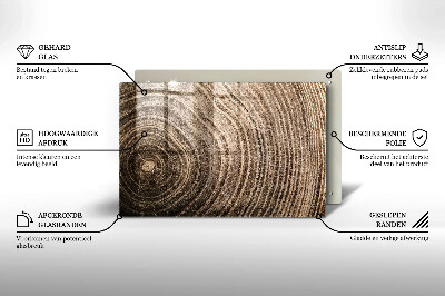Grafkaars onderzetter rectangular Boomringen hout