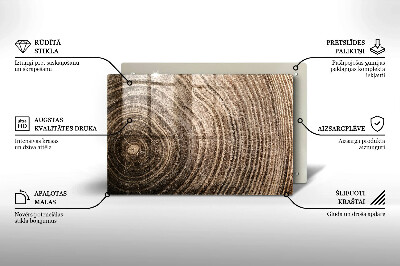 Grafkaars onderzetter rectangular Boomringen hout