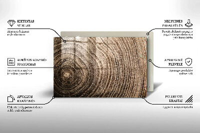 Grafkaars onderzetter rectangular Boomringen hout