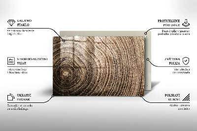 Grafkaars onderzetter rectangular Boomringen hout