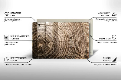Grafkaars onderzetter rectangular Boomringen hout