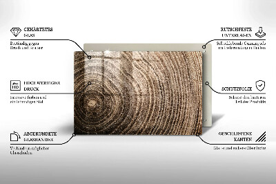 Grafkaars onderzetter rectangular Boomringen hout