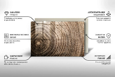 Grafkaars onderzetter rectangular Boomringen hout