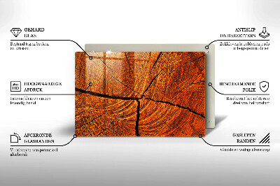 Grafkaars onderzetter rectangular Houten stamstructuur