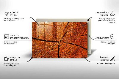 Grafkaars onderzetter rectangular Houten stamstructuur