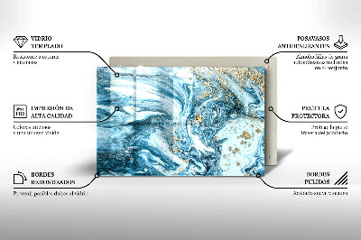 Grafkaars onderzetter rectangular Structuur met goud
