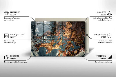 Grafkaars onderzetter rectangular Gouden rotsstructuur