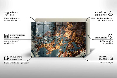 Grafkaars onderzetter rectangular Gouden rotsstructuur