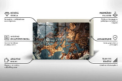 Grafkaars onderzetter rectangular Gouden rotsstructuur