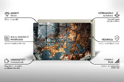 Grafkaars onderzetter rectangular Gouden rotsstructuur