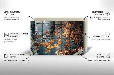 Grafkaars onderzetter rectangular Gouden rotsstructuur