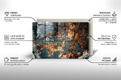 Grafkaars onderzetter rectangular Gouden rotsstructuur