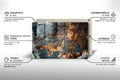 Grafkaars onderzetter rectangular Gouden rotsstructuur