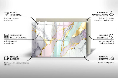 Grafkaars onderzetter rectangular Pastelmarmer