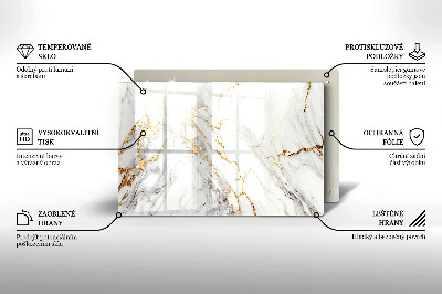 Grafkaars onderzetter rectangular Licht marmer met goud