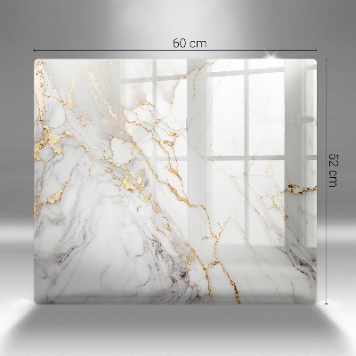 Grafkaars onderzetter rectangular Licht marmer met goud