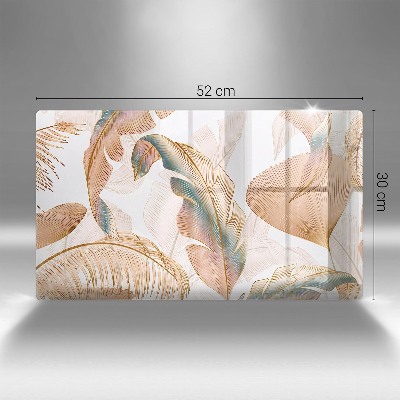 Grafkaars onderzetter rectangular Boho veren en bladeren