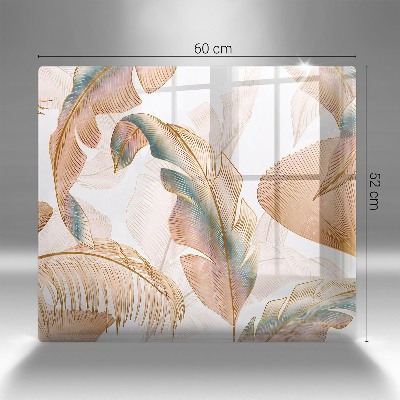 Grafkaars onderzetter rectangular Boho veren en bladeren