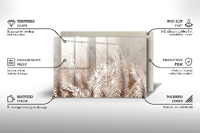 Grafkaars onderzetter rectangular Boho bladvegetatie