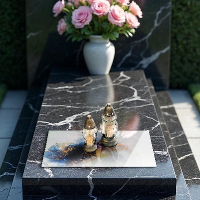 Grafkaars onderzetter rectangular Abstractie met blauw