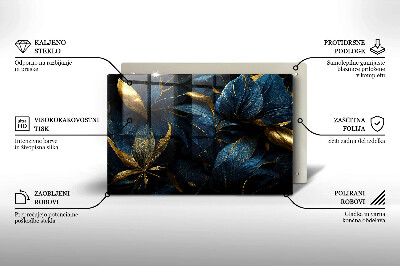 Grafkaars onderzetter rectangular Decoratieve bladeren met goud