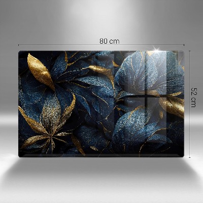 Grafkaars onderzetter rectangular Decoratieve bladeren met goud