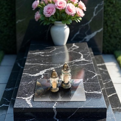 Grafkaars onderzetter rectangular Decoratieve bladeren met goud