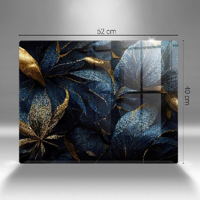 Grafkaars onderzetter rectangular Decoratieve bladeren met goud