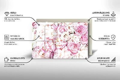 Grafkaars onderzetter rectangular Boeket pioenrozen