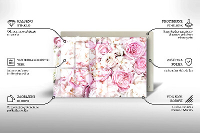 Grafkaars onderzetter rectangular Boeket pioenrozen